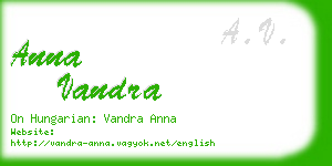 anna vandra business card